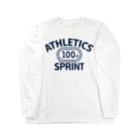 sports_tower スポーツタワーの100メートル競走・短距離走・陸上競技・トラック種目・デザイン・Tシャツ・陸上部・男子・女子・ジュニア・入賞・有力・確実・候補・有望・応援・精神力・集中力・日本人・陸上魂・100m走 ロングスリーブTシャツ