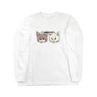 チャリティーグッズ-犬専門デザインのチワワ-チョコタン&ホワイト・クリーム「I♡CHIHUAHUA」 ロングスリーブTシャツ