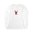 sweetsmailstudioの3Dイラスト　フレンチブルドック Long Sleeve T-Shirt