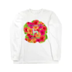 onehappinessのピンシャー　hibiscus　花言葉　onehappiness ロングスリーブTシャツ