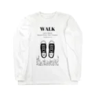 もがみ家ショップSUZURI店の【2023'小さな勇者誕生記念】Let's WALK シリーズ(シロ) Long Sleeve T-Shirt