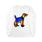 VERITIST (ヴェリティストSUZURI店)のステンドグラス風の犬 ロングスリーブTシャツ