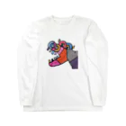 ゆるっと北欧デザイン♪Pahvi Elukat パフヴィ・エルカットのVirtahepo ゔぃるたへぽ　カバちゃん Long Sleeve T-Shirt