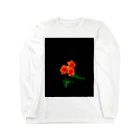 flower_design_hiroの元気と健やかさを与えてくれるオレンジ色のバラグッズ ロングスリーブTシャツ