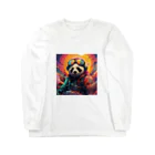 MiraCode　(by AI design)のFuture Funk Panda ロングスリーブTシャツ