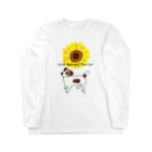 虹色PLUSのかわいいジャックラッセルテリア犬とヒマワリ Long Sleeve T-Shirt