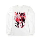 Twitterを忘れないのピーチクリームドーナツとブラックレッドサンゴ Long Sleeve T-Shirt