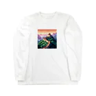 ＠世界遺産周りたい人のお店の『万里の長城』　大人気ドット絵　世界遺産 Long Sleeve T-Shirt