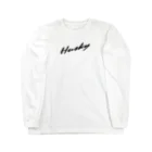 WANPU  by YUn.のシンプル遠吠えするハスキー Long Sleeve T-Shirt