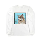 フジハラねっこのcat & flower ロングスリーブTシャツ