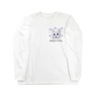 れいにゃん堂&れいにゃあ～と😺のチョークアートの白猫[Magao Neko] ロングスリーブTシャツ