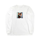 den_hartの我慢顔の三毛猫くん Long Sleeve T-Shirt