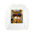 幻想的で創造的の猫にサングラス ロングスリーブTシャツ