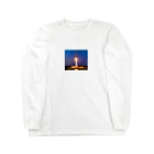 swanの夕焼けのロケット ロングスリーブTシャツ