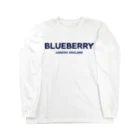 TOKYO LOGOSHOP 東京ロゴショップのBLUEBERRY LONDON ENGLAND-ブルーベリー ロンドン イングランド- ブルーネイビーロゴ Long Sleeve T-Shirt