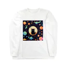 スペースキャットコレクションの星遊びキャット Long Sleeve T-Shirt