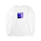 gatto solitario(物寂しげな猫)のネオンに染まった猫 Long Sleeve T-Shirt