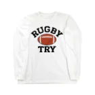 sports_tower スポーツタワーのラグビー・RUGBY・グッズ・デザイン・楕円形ボール・イラスト・スポーツ・Tシャツ・男子・女子・かっこいい・かわいい・選手・ラガーマン・インゴール・ラグビーユニオン・ラグビーリーグ Long Sleeve T-Shirt