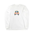 猫、かわいい系ショップの車の猫 Long Sleeve T-Shirt