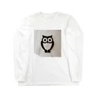 Owlの白黒フクロウちゃんのイラストグッズ Long Sleeve T-Shirt