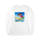 HANIの犬 サーフィンデザイン ロングスリーブTシャツ