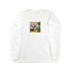 オカメインコのタロのドット絵マイアサウラ ロングスリーブTシャツ