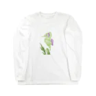 エフェメラル フラワーアートの花タツノオトシゴ ロングスリーブTシャツ ロングスリーブTシャツ