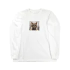 TAIYO 猫好きのビックフォト茶虎模様猫 ロングスリーブTシャツ