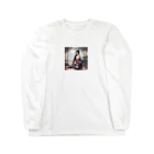 ワンダーワールド・ワンストップの浴衣を着た黑髪ロングヘアの綺麗な女性③ Long Sleeve T-Shirt