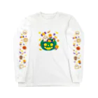 あわじテキスタイルのかぼちゃバスケット グリーン Long Sleeve T-Shirt