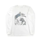 犬好きさんのためのTシャツ屋さんのトイプードルと女の子　フロントver03 Long Sleeve T-Shirt