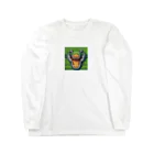 wonderful-lifeのピクセルで描かれたクールなワニ Long Sleeve T-Shirt