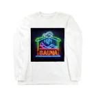 N SAUNA LOGOのネオン風サウナロゴ2 Long Sleeve T-Shirt