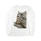 グレージュ猫ロッタン🐈‍⬛の緊張ロッタン Long Sleeve T-Shirt