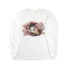 新ーARATAの桜と二匹の猫 ロングスリーブTシャツ