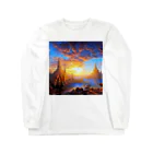 宇宙開発デザイン科の夕陽の中の城 Long Sleeve T-Shirt