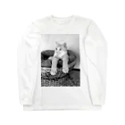 Natsume_shopの猫 モノクロTシャツ Long Sleeve T-Shirt