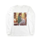 junkyouのぬくもりの時間 - 膝の上でくつろぐ猫 - Long Sleeve T-Shirt