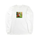 hamusutaroのキツネピクセルアート Long Sleeve T-Shirt