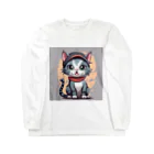 じゅんじゅんのキャップ猫 ロングスリーブTシャツ