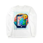 ワンダーワールド・ワンストップのスマホとユニークなキャラクター Long Sleeve T-Shirt