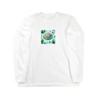 レインボーグリッターのハスの葉と花びら Long Sleeve T-Shirt