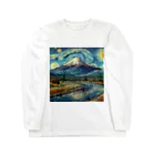 鷹鷹のゴッホ風フジヤマ Long Sleeve T-Shirt