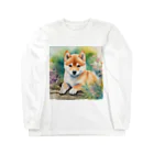 こころやすらぐの水彩子犬　柴犬 Long Sleeve T-Shirt