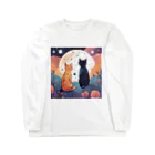 にゃんこワールドのにゃんこのお月見 Long Sleeve T-Shirt