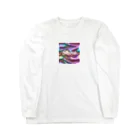 Kumamanのオーロラシルク　Shineロゴ入り Long Sleeve T-Shirt