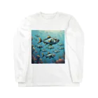 OI-ARTの海中の魚群 Long Sleeve T-Shirt