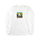 ワワジジドットクラブのドットロボットと恐竜のチェスゲームA Long Sleeve T-Shirt