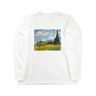 名画館のゴッホ「糸杉のある麦畑」　フィンセント・ファン・ゴッホの絵画【名画】 Long Sleeve T-Shirt