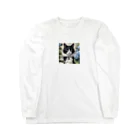 capcat1919のハチワレ猫白黒と紫陽花 Long Sleeve T-Shirt